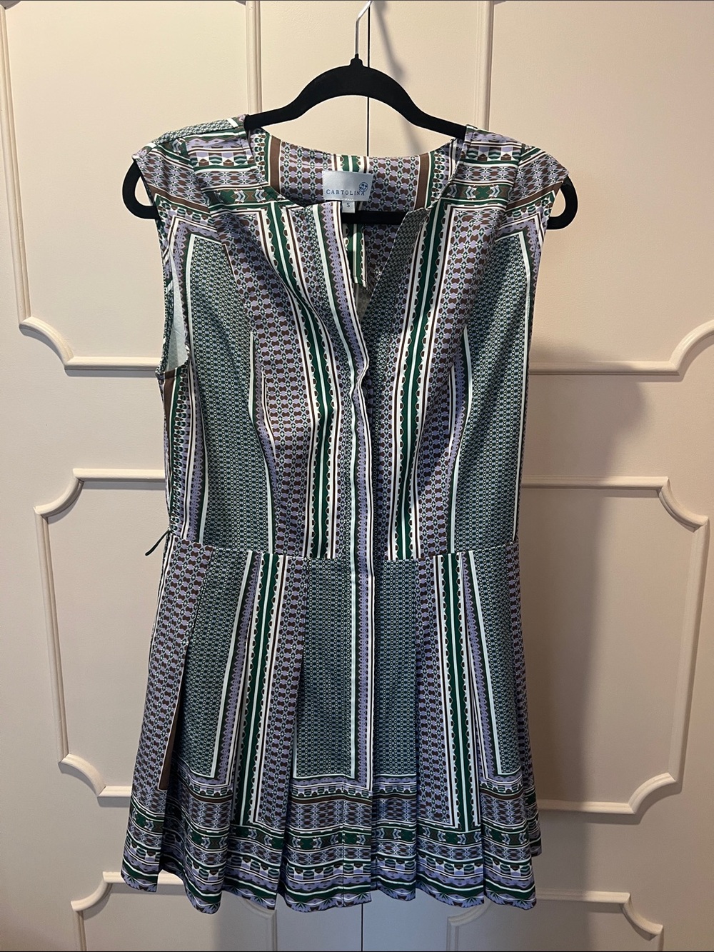 NWOTCartolina Nantucket Sleeveless Green Striped & Geometric Romper